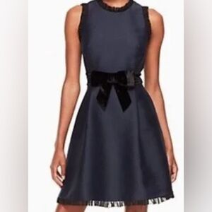 Kate Spade Velvet Bow Fit And Flare Dress